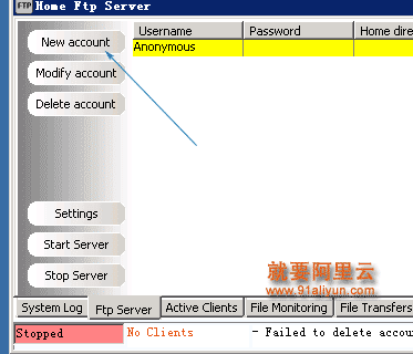 我们从开始》程序 里找到HomeFTP Server,将其打开